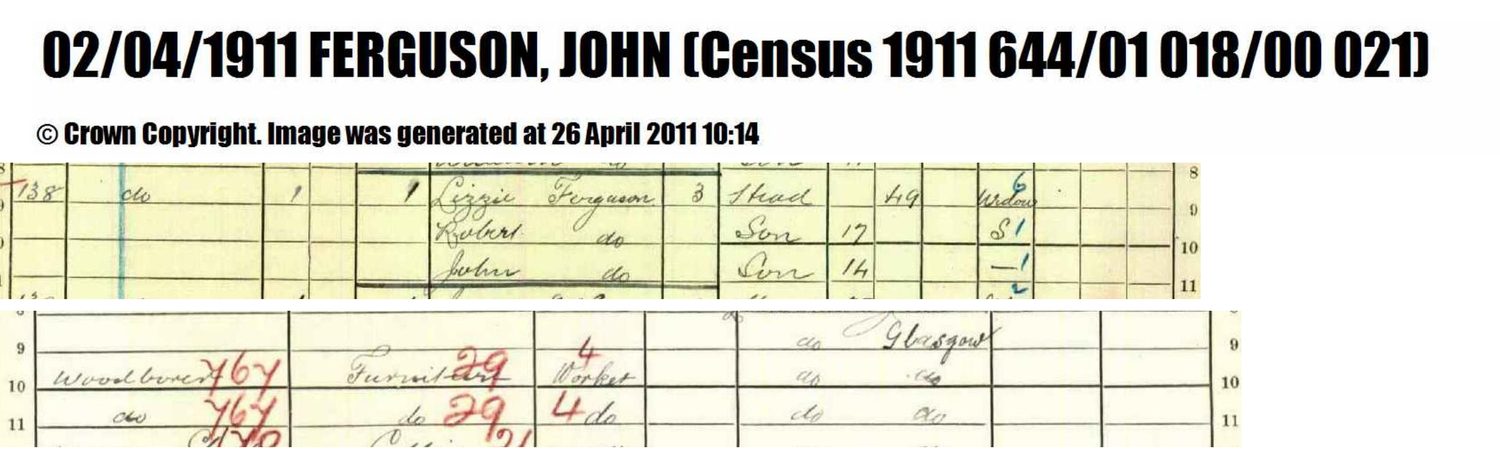 1911 Census, Franklin Street, Dalmarnock, Glasgow โ glasgow 1911 census john ferguson.pdf