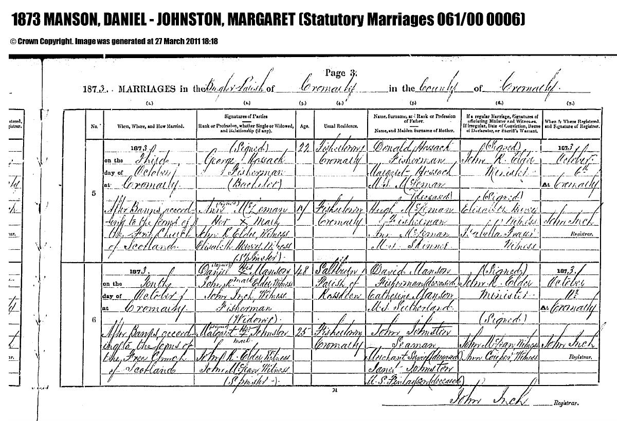 Marriage โ Daniel Manson Margaret Johnstone wedding entry.pdf