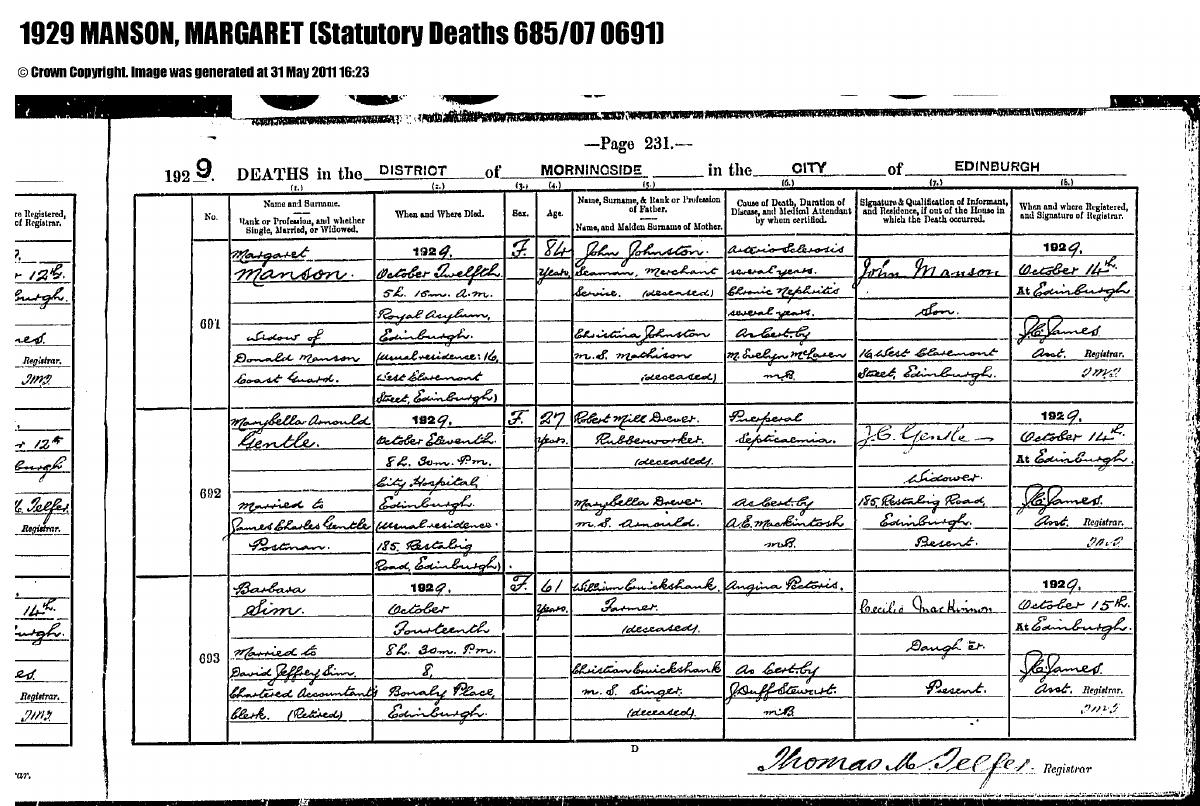 Death โ Margaret Manson Nee Johnston Death entry.pdf