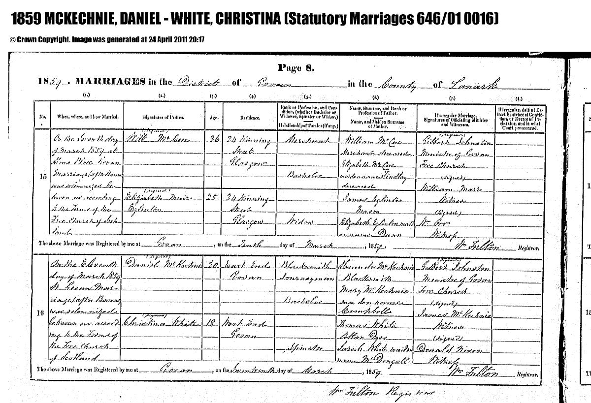 Marriage โ Daniel McKechnie Marriage Entry.pdf
