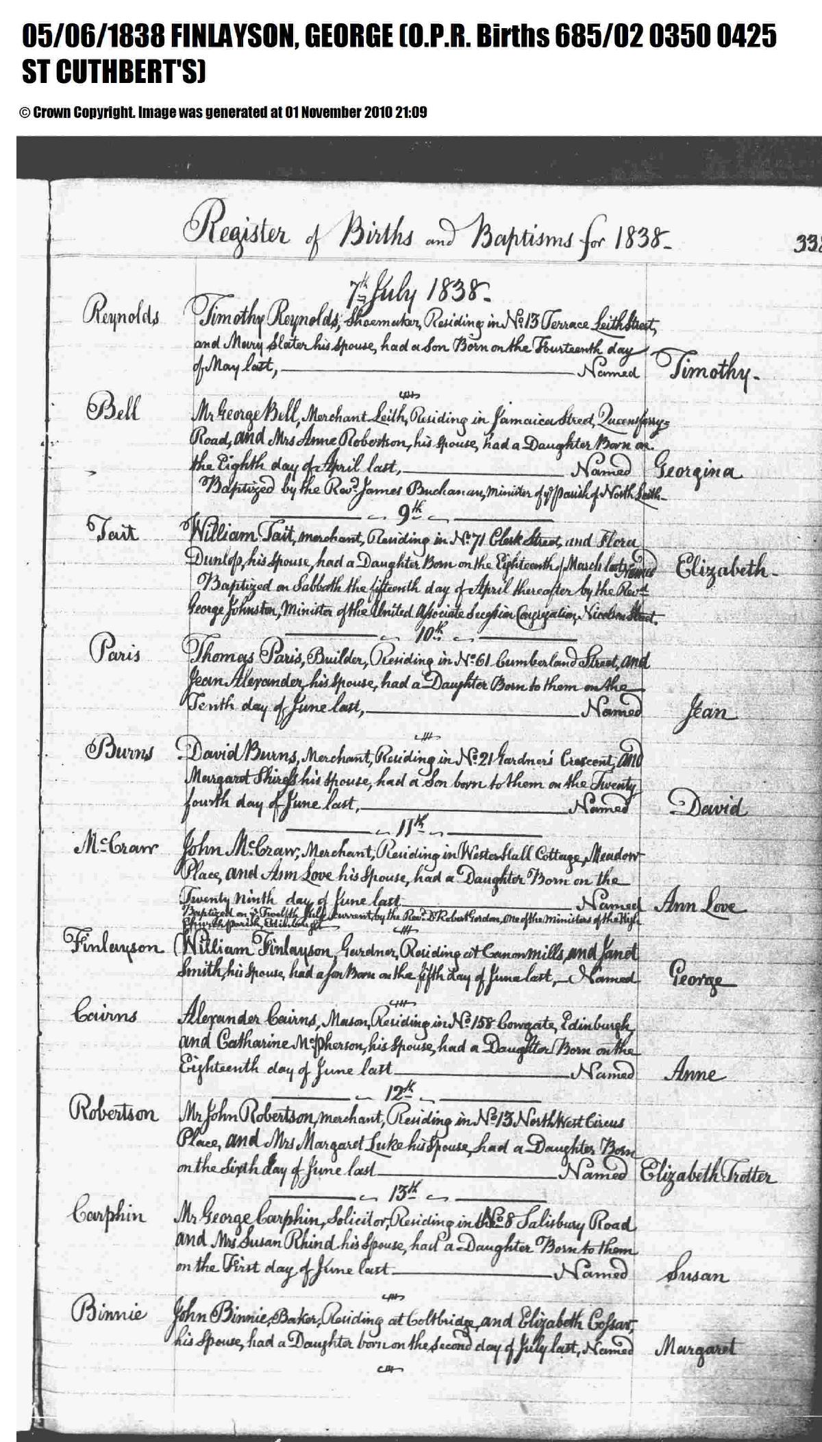 Birth, 1838 โ George Finlayson Birth Cert 1838.pdf