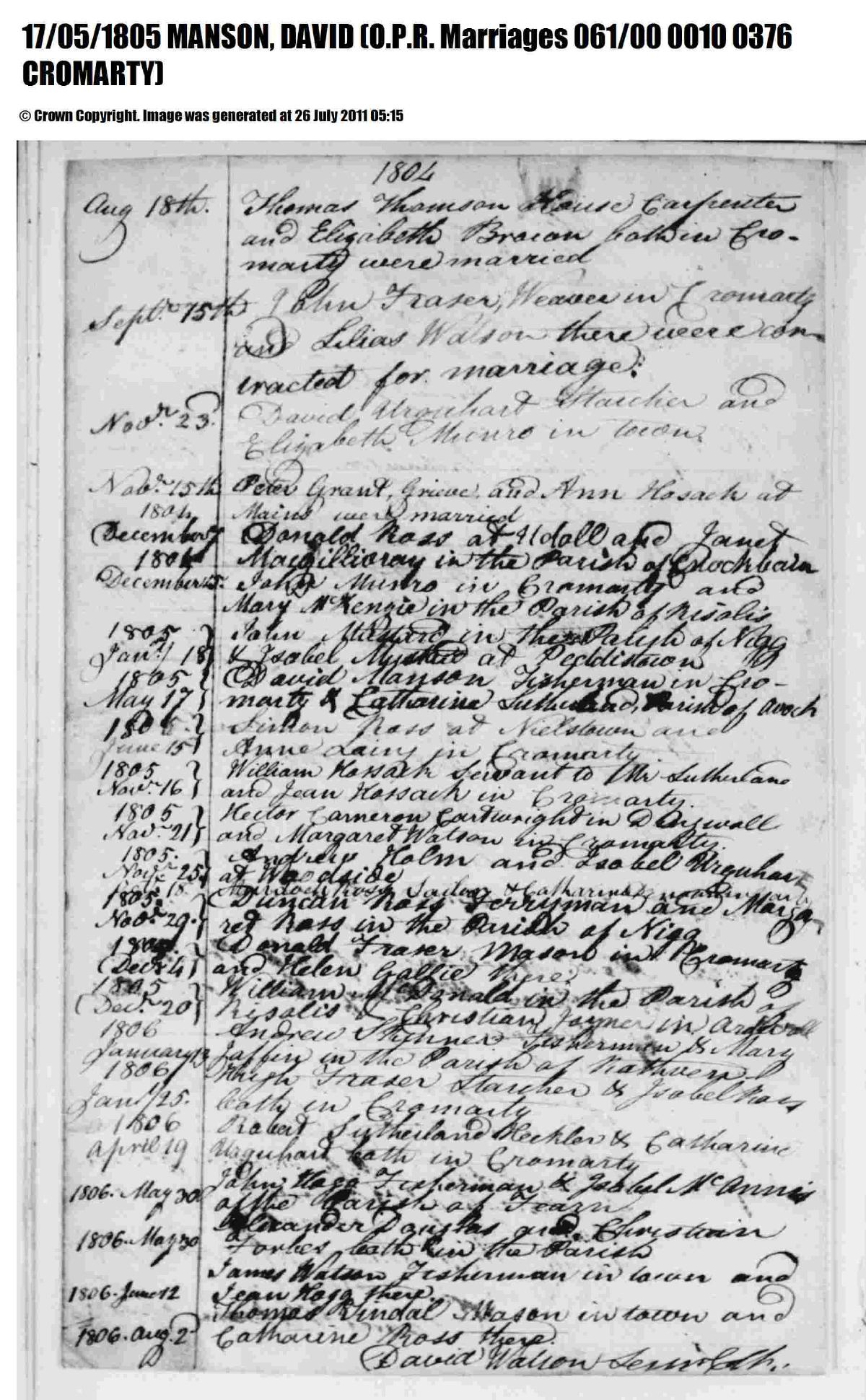 Marriage, 1805 โ David Manson 1805 Marriage.pdf