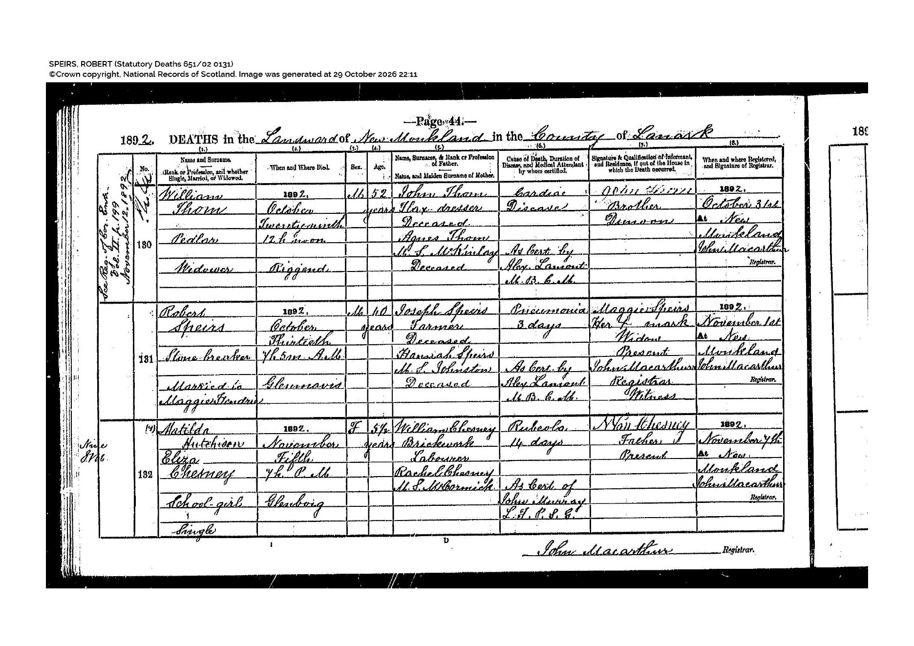 Death, 1892 โ robert speirs death 1892.pdf